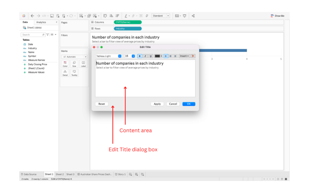 The Tableau Desktop workspace/interface guide