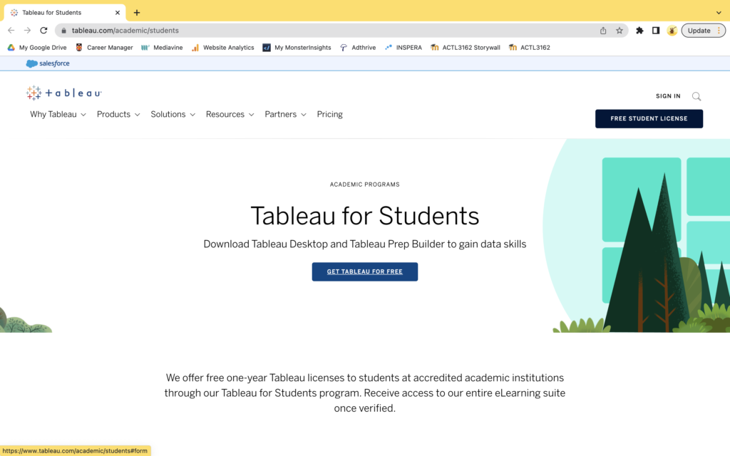 download tableau student